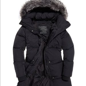 NEW WITH TAGS superdry cocoon parka in graphite